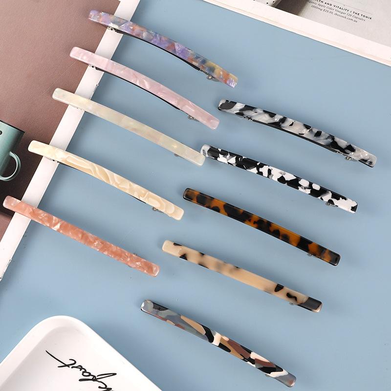 Fashion Women Leopard Acetate Geometric Hair Clips Vintage Hairpins Long Hair Barrette All Match Fashion Hair Accessories Gifts