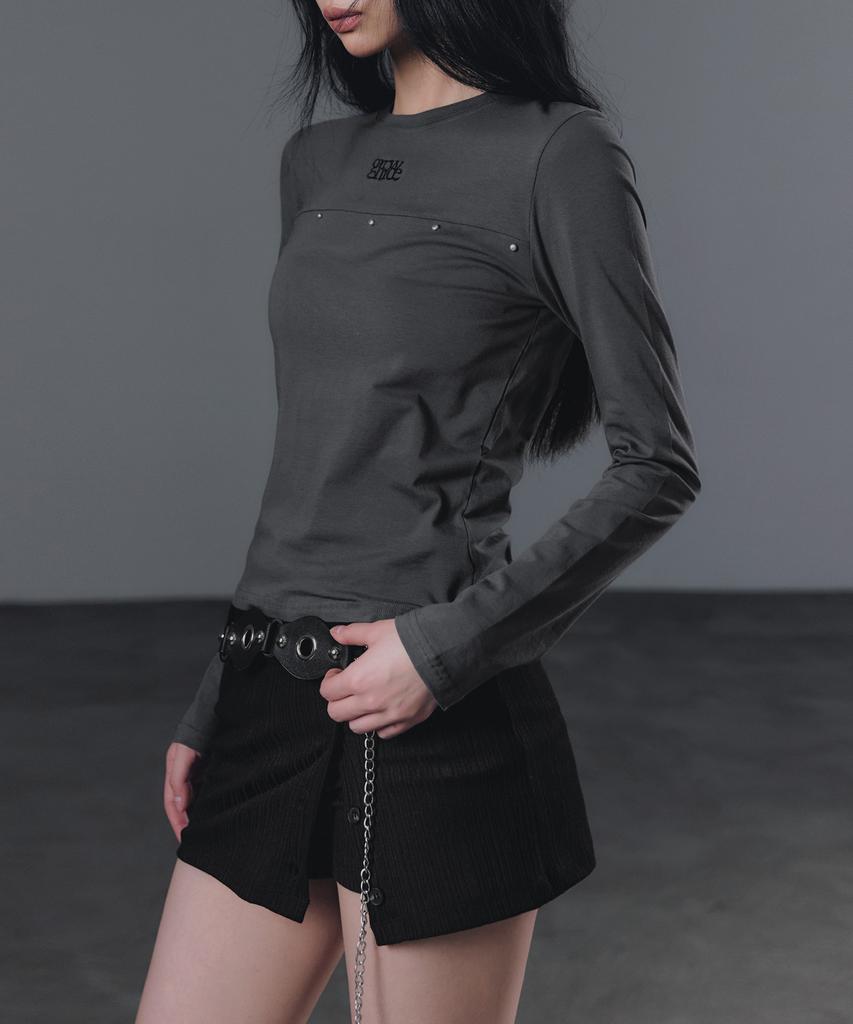 Geulouhaideu Lunel Folding Button Skirt Shorts_Black