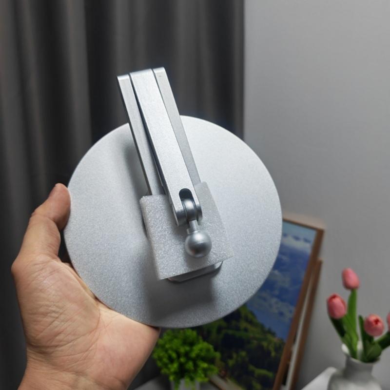 Aluminum Magnetic Phone Mount Stand With Height Adjustment 360 Degree Rotation Foldable Base For Tablets And Smartphones