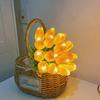 10pz Tulipani Con Luce LED Lampada da Tavolo Tulipano Artificiale Bouquet, Luce Notturna d'Atmosfera Per Oggetti di Scena Fotografica Regalo di San Valentino