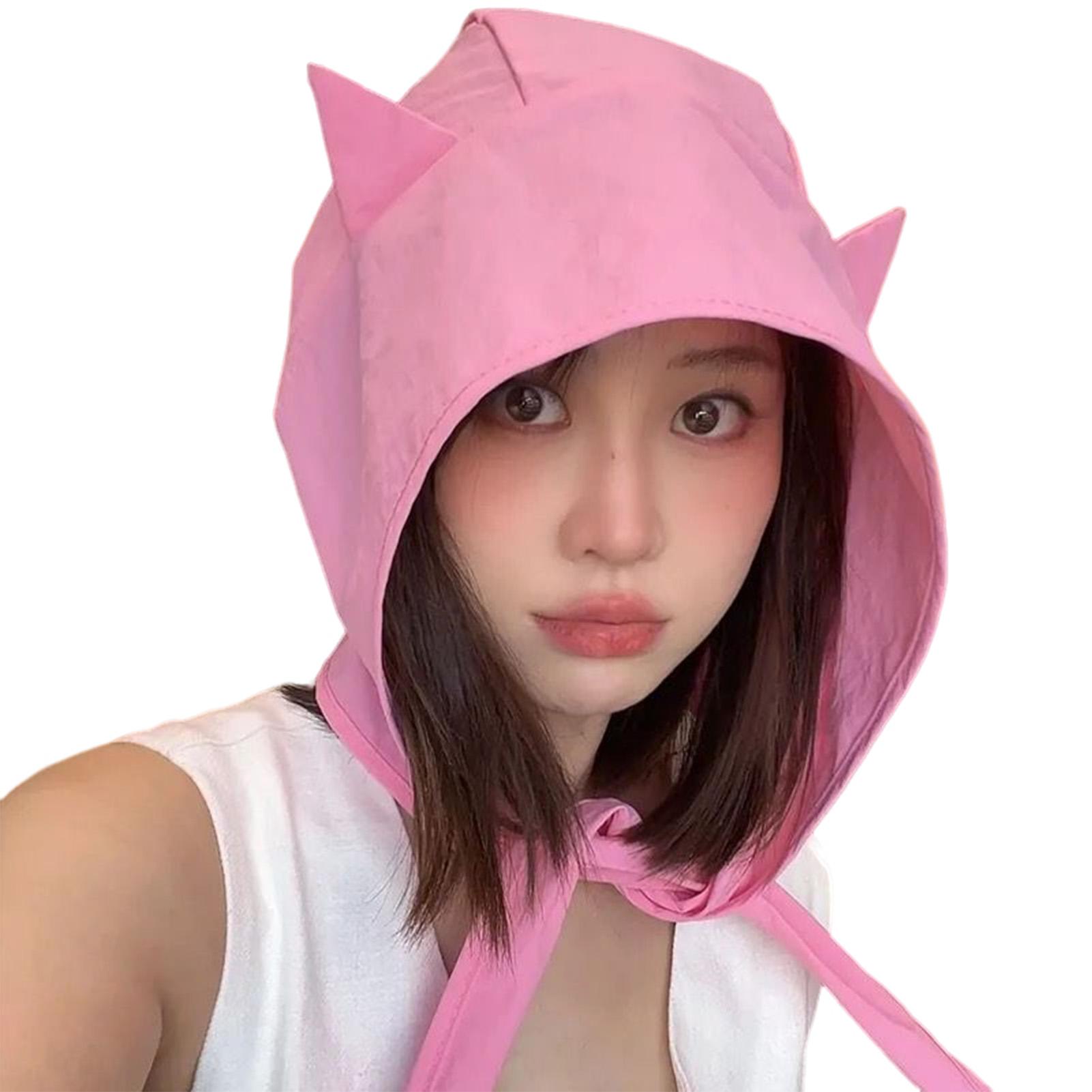 

Unisex Summer Fisherman Hat with Strap Trendy Qiuck Dry Cute Ear Design Sunshade Caps for Summer Beach Fishing Hiking