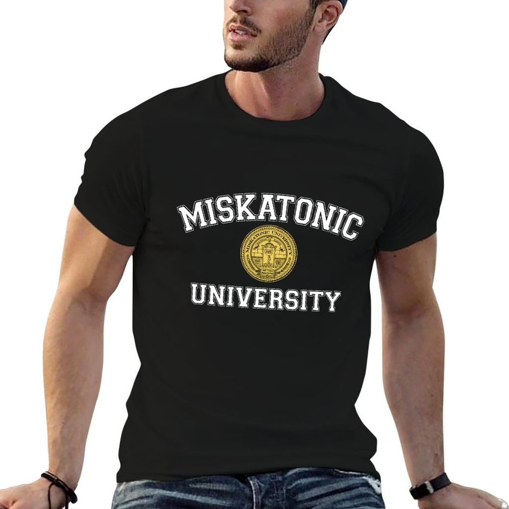 Camiseta Da Universidade Miskatonic Camiseta Essencial Camisetas De Algodo De Designer Camiseta Masculina 100 Algodo