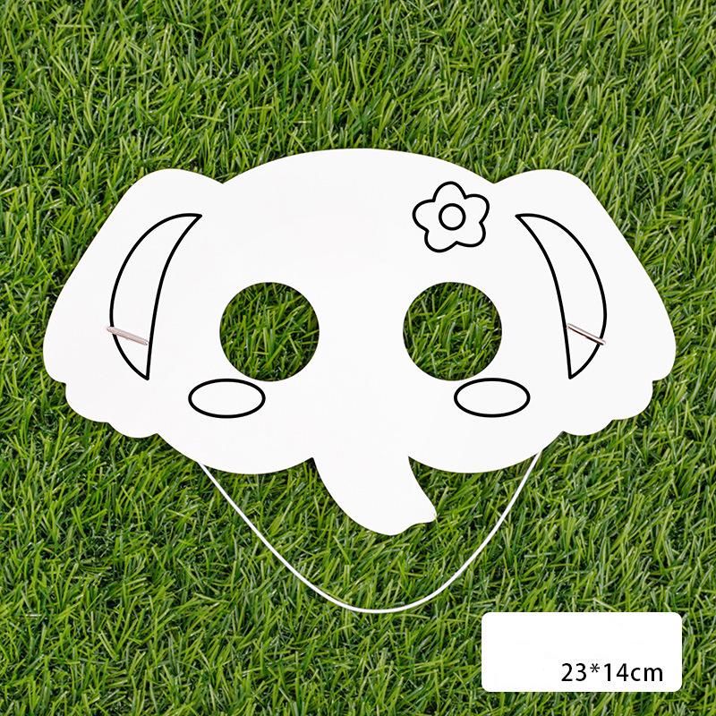 20 Stück Kinder Spaß Cartoon DIY Malmaske Kindergarten Geschenk Handgemachte Graffiti Maske Kindertag Spaß Tiermaske Verkleiden