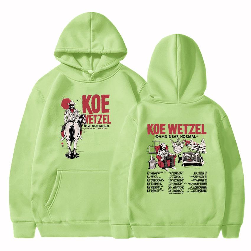 Graphic Clothes Damn Near Normal Tour Koe Wetzel Hoodies Sudaderas Women/Men Winter Hooded Pullovers Casual Fleece Sweatshirts