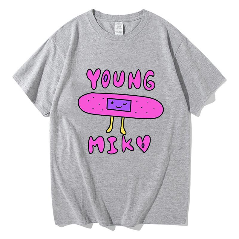 

Singer Young Miko Print Graphic T Shirts Men Women Retro Fashion Short Sleeve T-shirt Harajuku Oversized Cotton Tees S