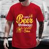 Herren T-Shirts Bier ist immer eine gute Idee Grafik Tops Y2k Kleidung Männlich Bierliebhaber Trinkparty Streetwear Kurzarm T-Shirts