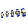 PM 4 6 8 10 12 mm Tube OD Push In Connect  Bulkhead Nickel Plated Brsss Pneumatic  Air Fitting Connector Adapter