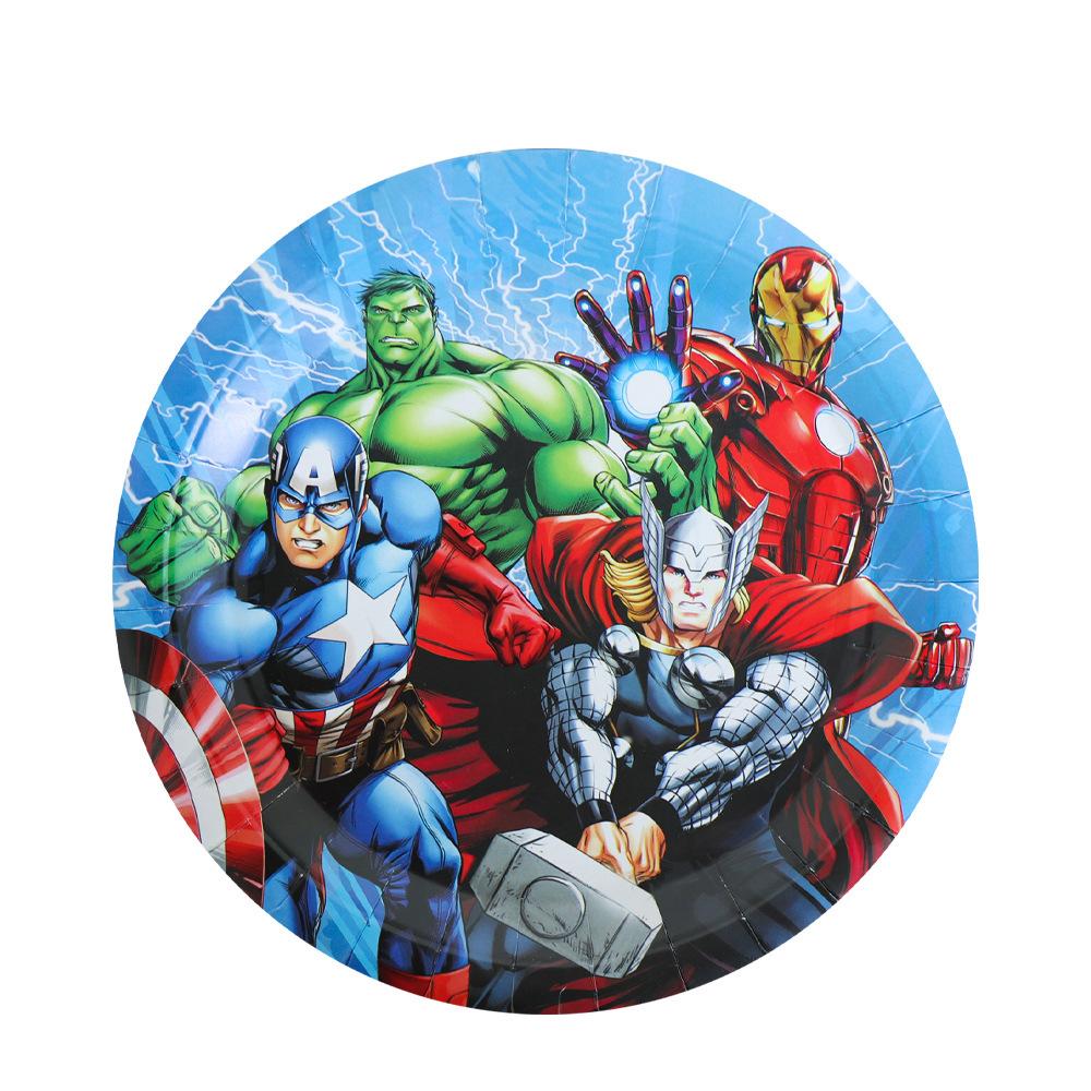Avengers Birthday Party Supplies Disposable Cutlery Paper Plates Paper Cups Tissue Boys Birthday Party Decorations