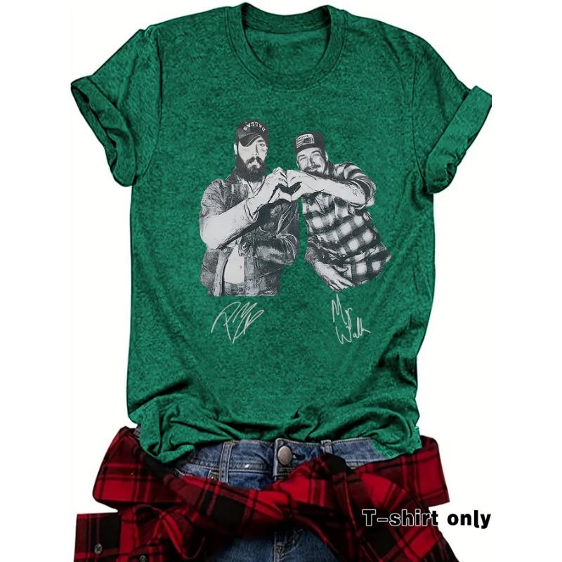 New Fashionable Short-sleeved "Brother Two Good" Printed Summer T-shirt Top