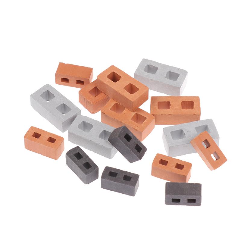 20/50Pcs Miniature Cinder Blocks Model 1/12 Dollhouse Micro Landscape Mini Concrete Bricks Toy Micro Scene Construction Props