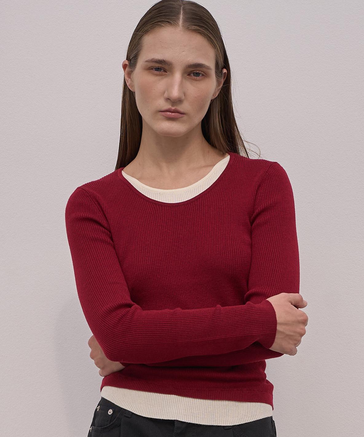 Eliotti Layered Knit Ts_3Color Brown/Free