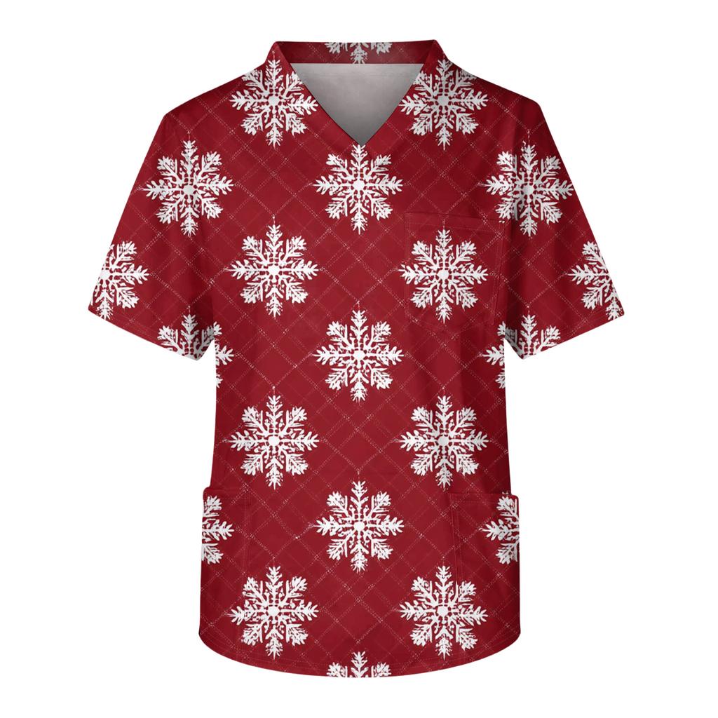 Men's Casual Short-Sleeved V-Neck Printed Front Pocket Top