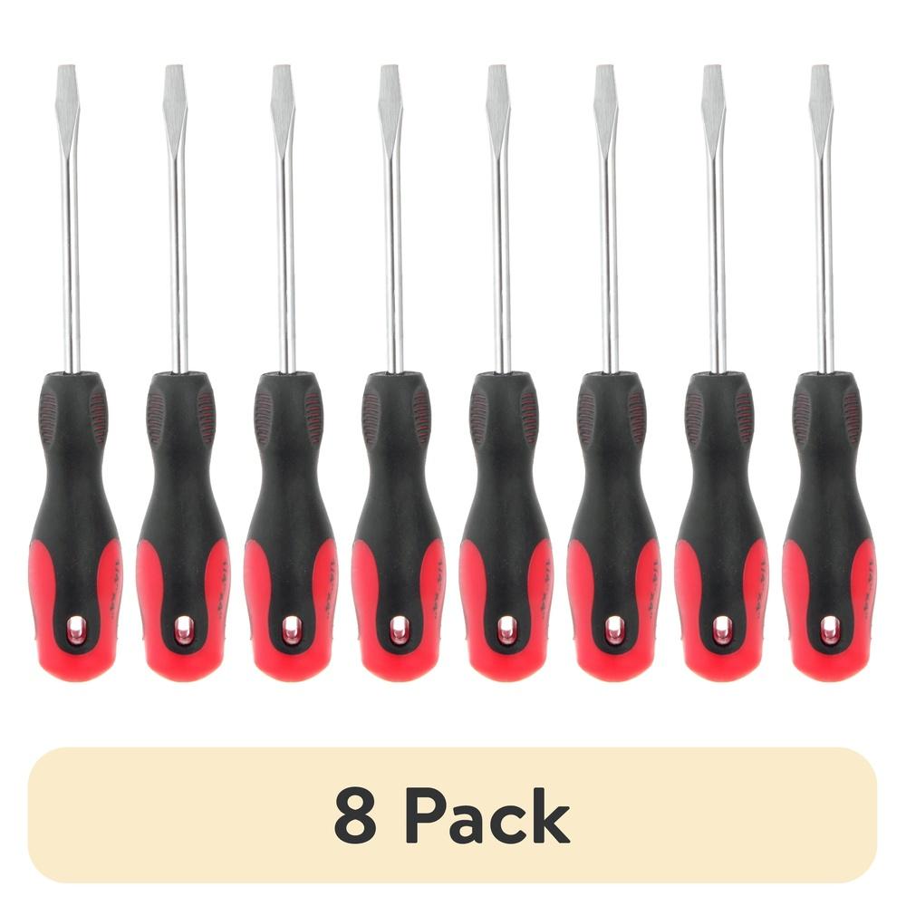 

8 Pack 1/4 x 4 Inch Slotted Screwdriver Comfort Grip Handle Ergonomic Design Rust Resistant Steel Non Slip Grip Workshop Tool United States