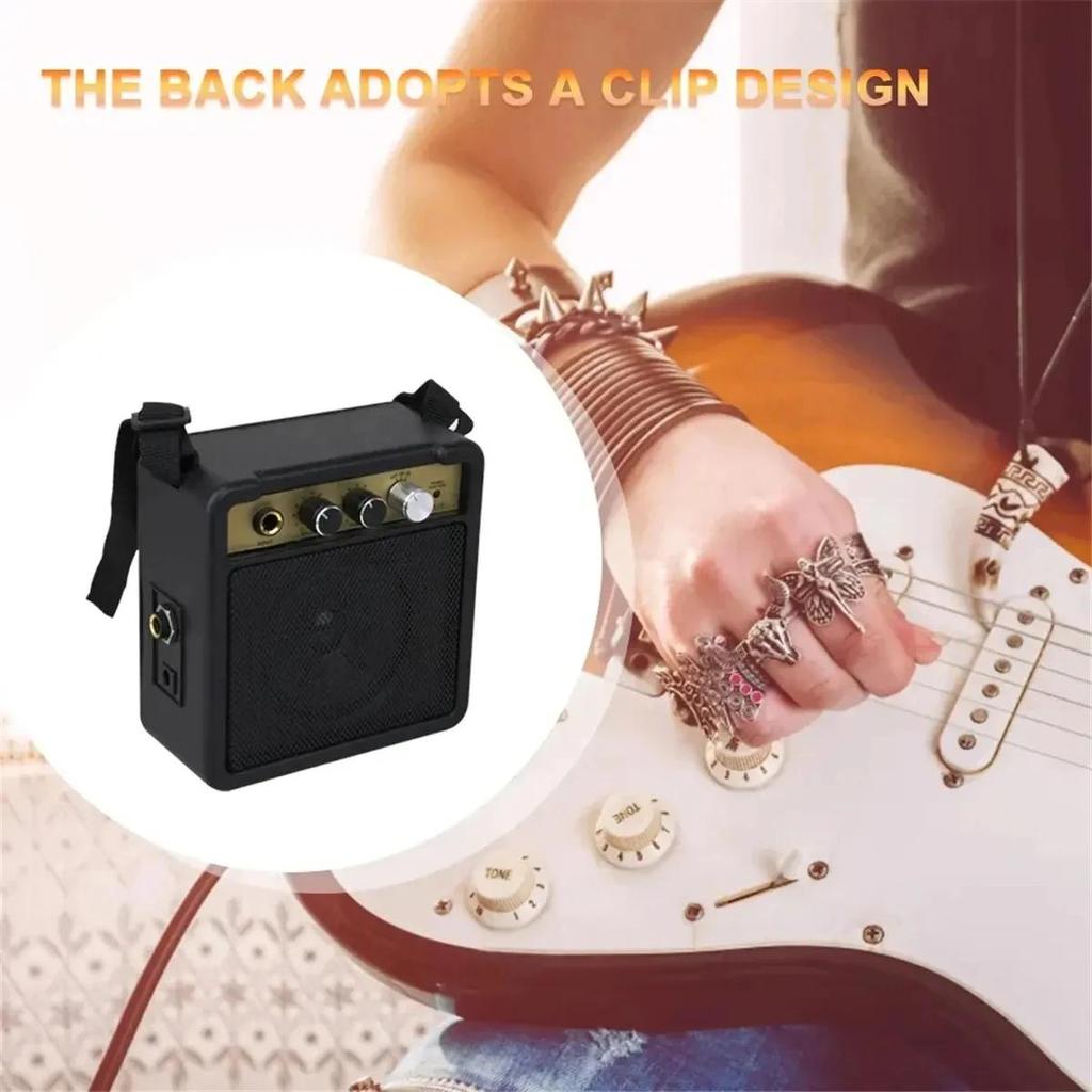 Mini Guitar Amplifier Amp 5W Travel Portable Supports Volume Tone Adjustment