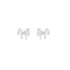 Korean version in wind zircon bow earrings women's personality hollow stud earrings new temperament ears