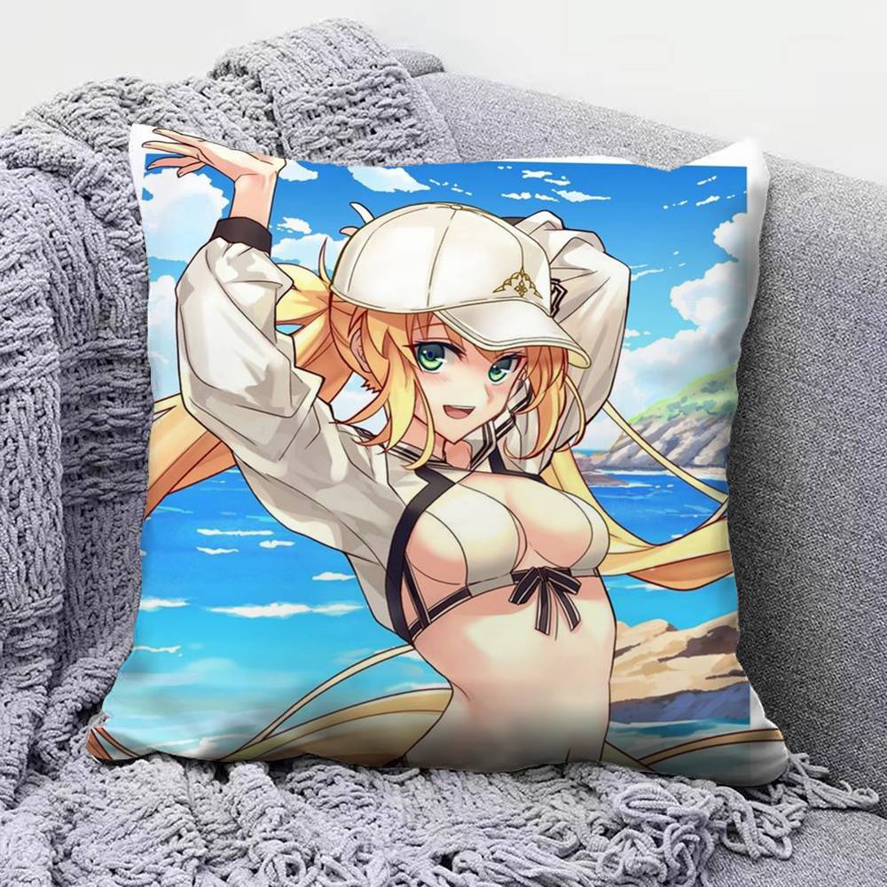 Arthuria Caster Fate Grand Order Game Pillow Covers Home Sofa Cushion Covers and Aecorative Custom
