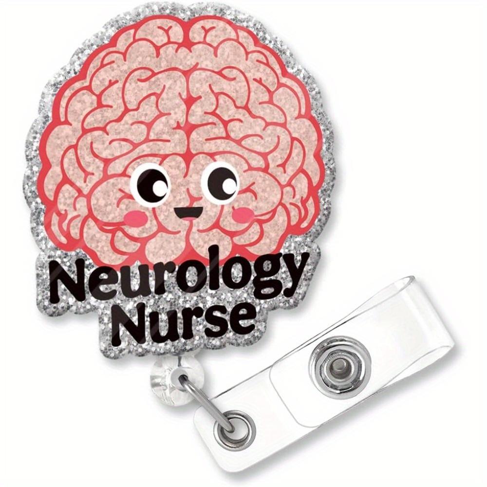 

Fun flashing brain badge clip for neurology nurses. Perfect gift for ICU & psychotherapists. прозрачный