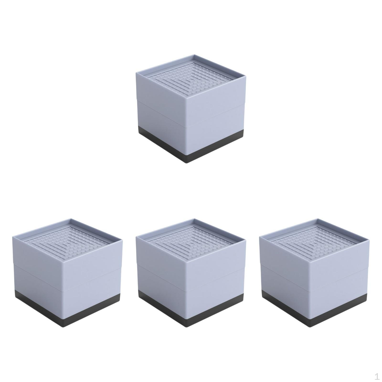 

4 шт. Подъемные опоры для кровати, мебельные подъемные накладки, противоударные, противоскользящие, регулируемые по высоте опоры для ног Gray 7.8x7.8x7.5cm