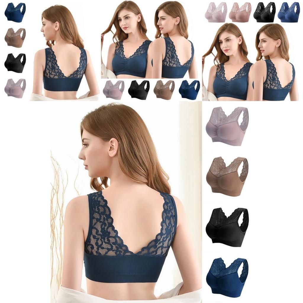 Women Lace Sexy Sports Bra Breathable Elastic Push Up Yoga Fitness Top For Ultimate Comfort