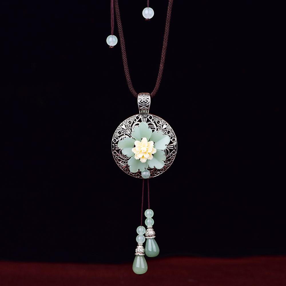 

Модное ожерелье с подвеской для женщин зелёный