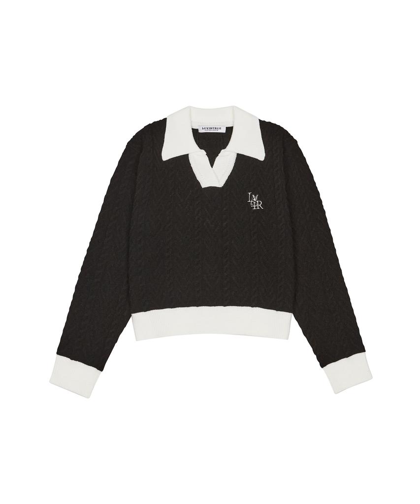 LUVISTRUE Ac Logo Collar Knit(Black)