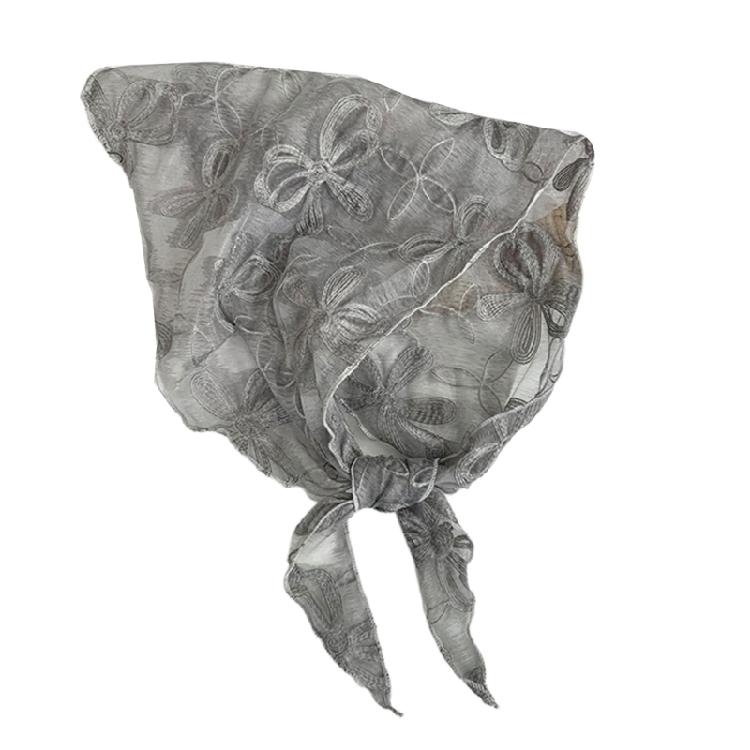 Soft Triangular Lace Scarf For Women Summer Fashion Essential Breathable Fabric & Portable Fold Feature