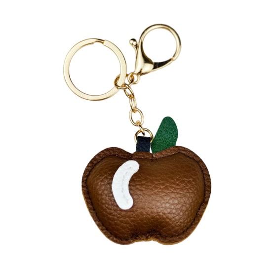 

Apples Keychain Pendant Cute Apple-Shaped Leather Keychain Charm Colorful Fruit Bag And Car Pendant Soft Versatile Purse Charm for Women Tote Bags кавовий