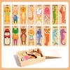 Puzzles Wooden For Toddlers Vibrant Multi-Colored Animals Zoo Matching Game Wood Peg Puzzles For Baby Kids Educational Learning Toys Gift