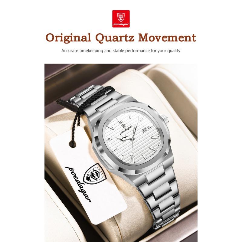 POEDAGAR Elegant Women's Watch Waterproof Luminous Date Fashion Ladies Wristwatch Stainless Steel Quartz Watches