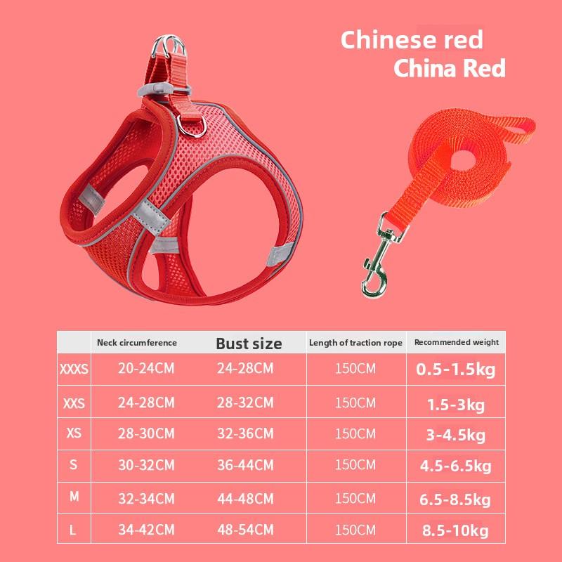 Pet Leash, Vest Breathable Dog Shoulder Strap, Reflective Dog Leash, Cat Leash