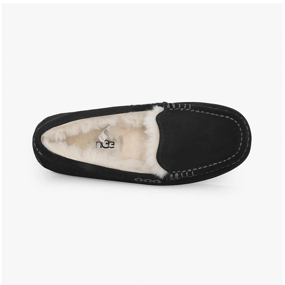 Ugg 1106878 Blk Ansley Black Moccasine Flat Shoes