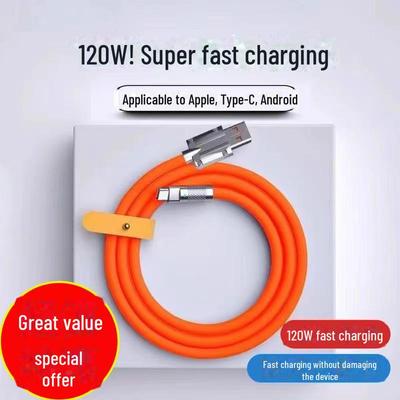 Android, Apple, Huawei için 120W Süper Hızlı Şarj TYPE-C Kablosu - 6A Bold Flash Charge