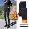 Damen High-Waist Jeans mit Samtfutter, geradem Bein - Schlankmachend, Petite, Figurschmeichelnd, Neun-Punkt-Länge, Trendiger Herbst-/Winter-Stil.