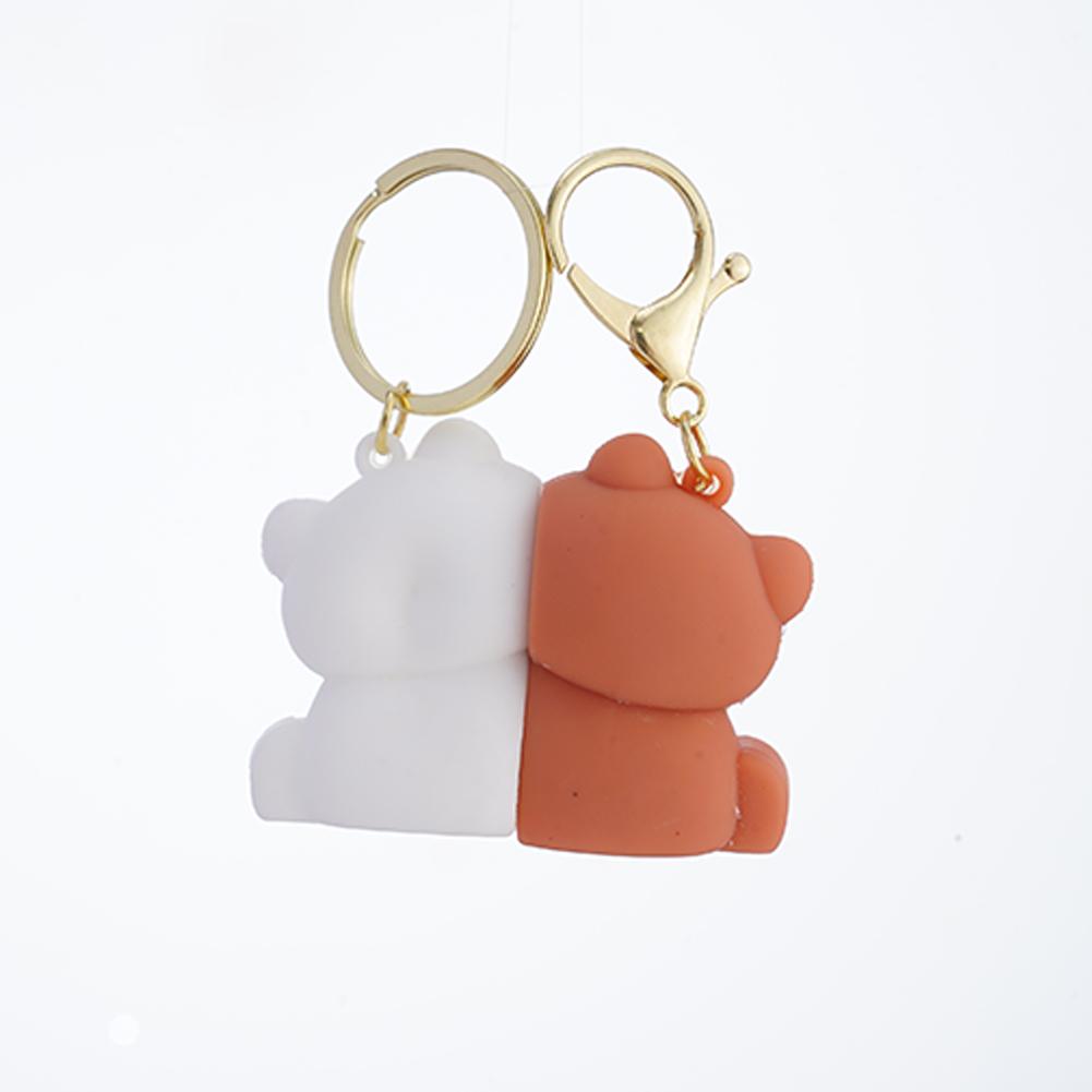 1Pair Cute Resin Bear Couple Magnetic Keychain Cartoon Animal Doll Bag Pendant Kawaii Key Chains Gifts Lovers Ornaments