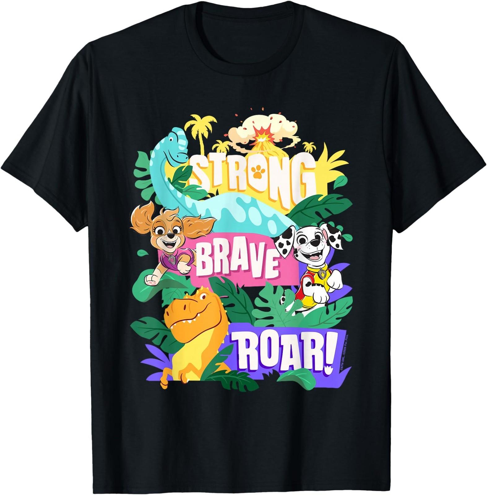 Paw Patrol: The Dino Movie Strong Brave Roar Dinosaurs T-Shirt XXXL
