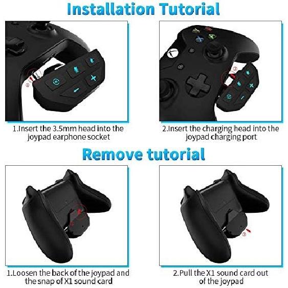 QUMOX 3.5mm Headset Adapter Sound Enhancer for Xbox One Game Controller Black