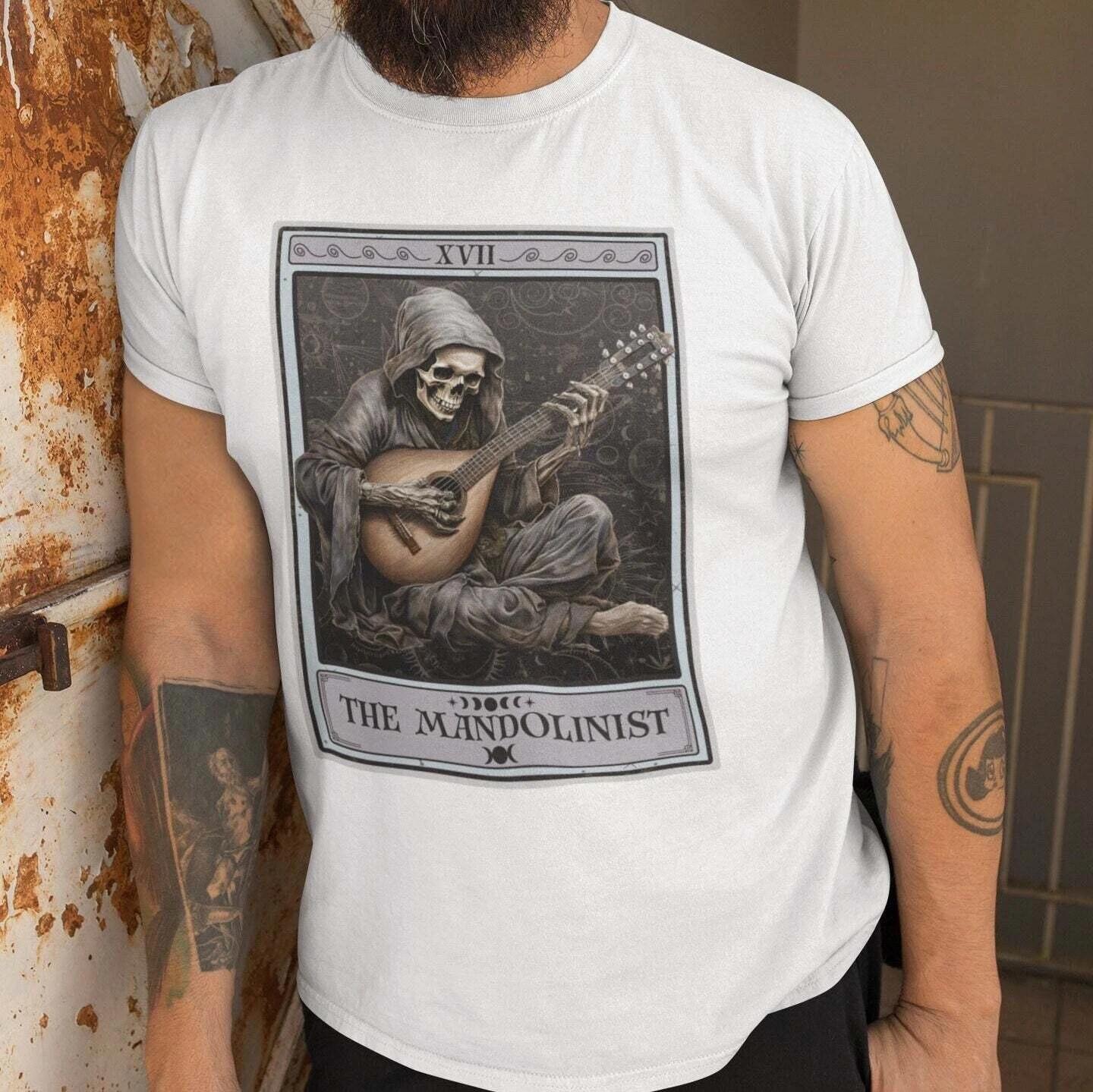 The Mandolinist Tarot Card Shirt, Mandolin Player L