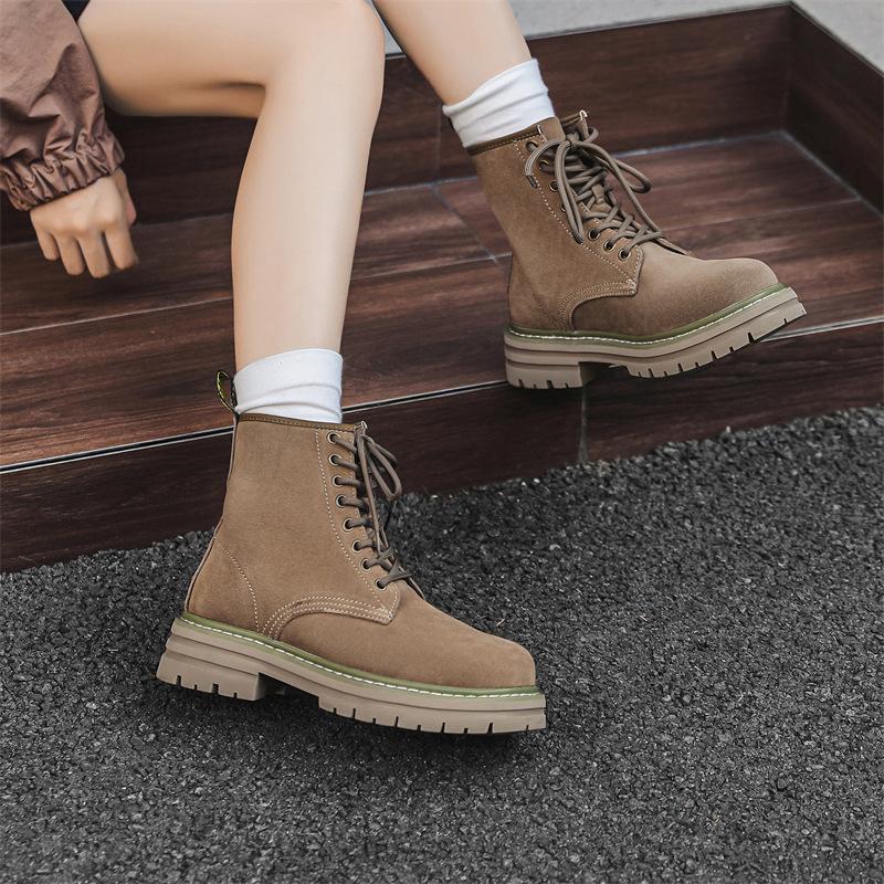 High Top Martin Boots 2024 Men's Couple Rhubarb Boots Thick-soled Tooling Boots British Desert Boots 8117-W