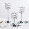 Metal Wrought Iron Candlestick Romantic Craft Candelabra Crystal Candle Holder  Candlelight Dinner