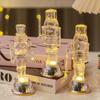 Clear Modern Nutcrackers Soldier Figurine with LED Desk Decors For Christmas Holiday Homes Party Decoration Gifting