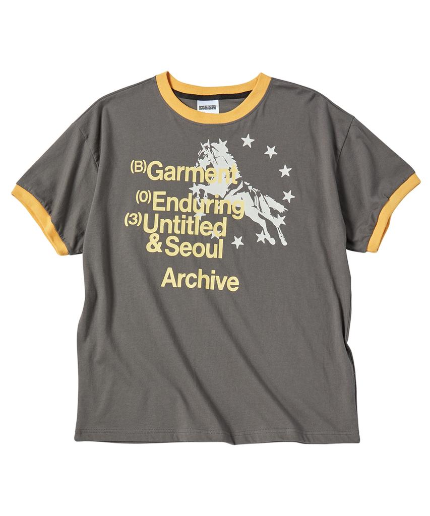Eontaiteulseoul Archive Unicorn Ringer Crop Short Sleeve Charcoal