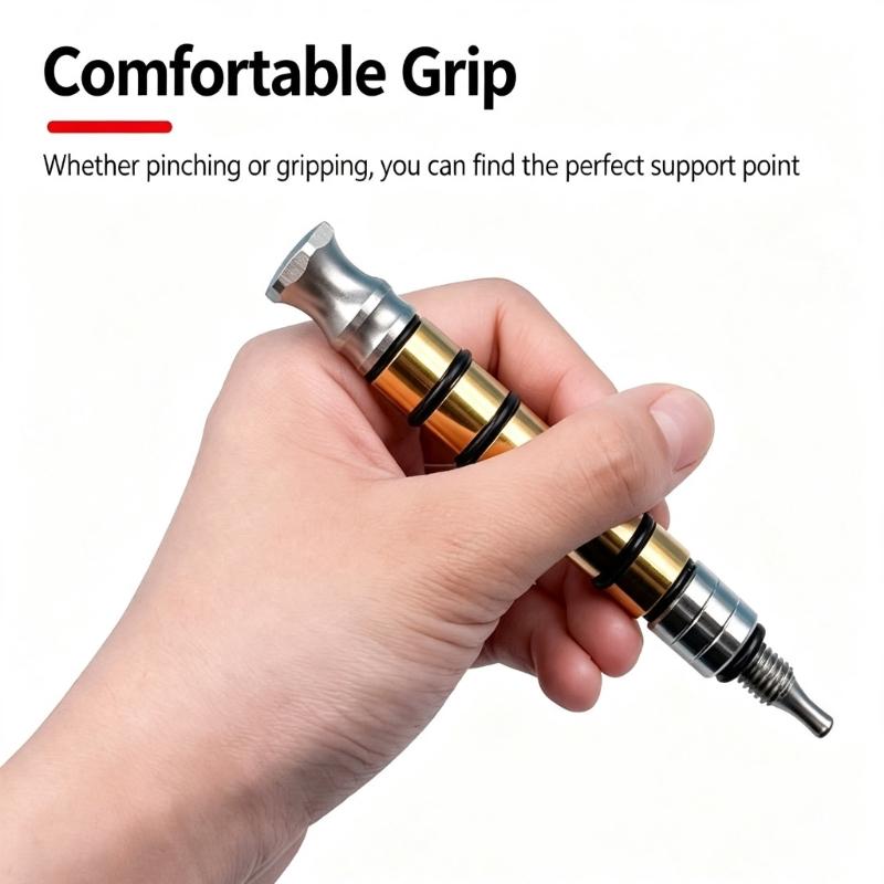 Detail Repair Tap Down Pen with Metal Body and Three Contact Heads for Vehicle Panel Finishing, Storage and Routine Workshop Use Carry