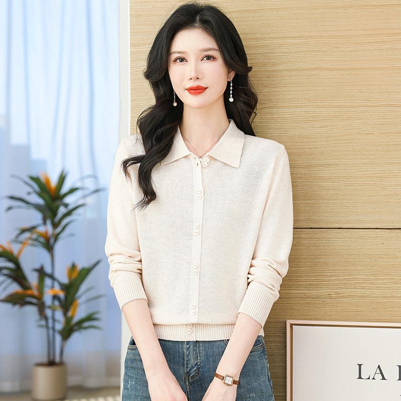 Women's Knitted Sweater - Loose Square Collar, Plus Size, Fashion Base Shirt for Autumn/Winter, Middle-Aged Mom's Clothing 2025