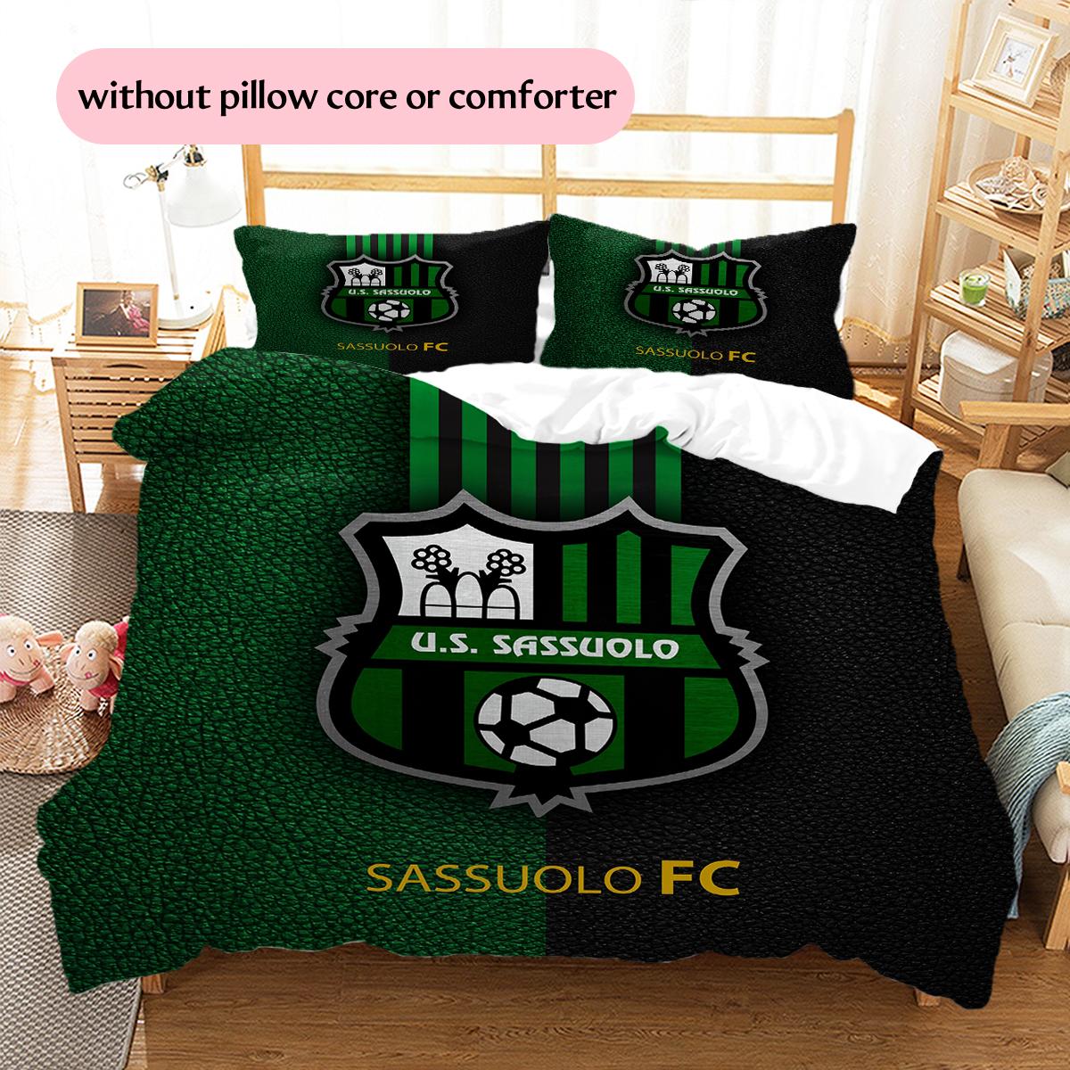 

Sassuolo Football Club Pattern Bedding Home Decoration Birthday Gift (1 * duvet cover + 2 * pillowcase, without core) 135x200cm