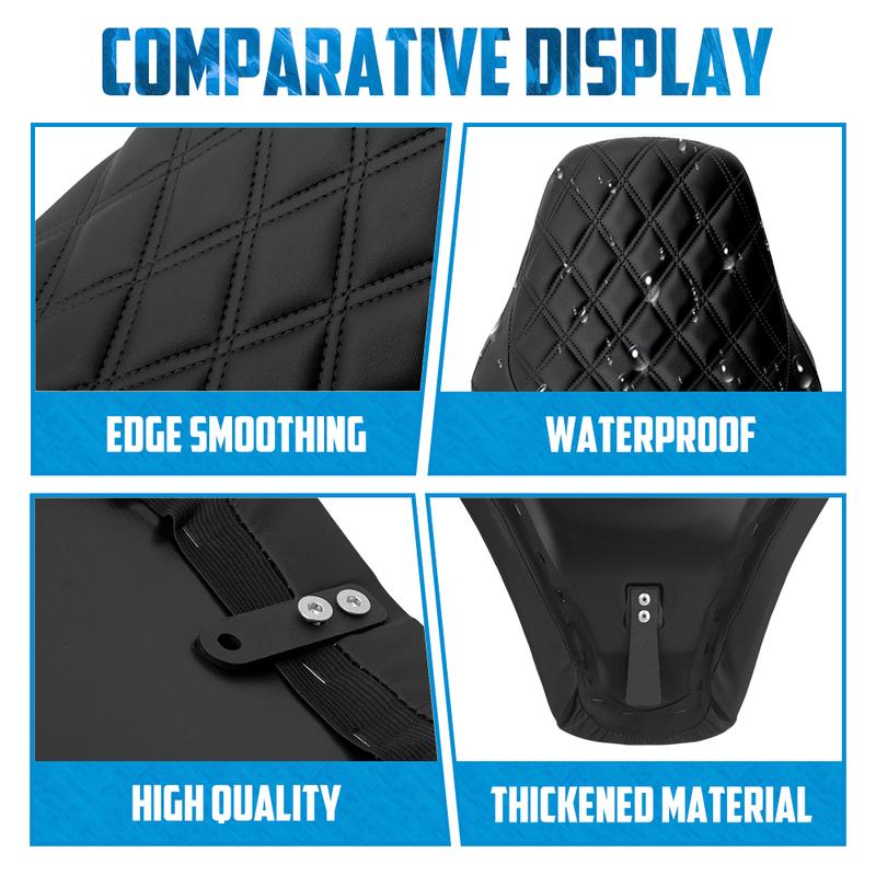 Motorcycle Driver Seat Front Solo Diamond Cushion For Harley Softail Breakout FXBR Rocker FXCW 08-2017 Leather Low Profile Seat