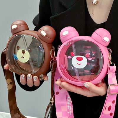 750ml Simpatico Orso Bollitore Tazza di Acqua di Paglia Estate di Grande Capacità di Plastica Tazza di Paglia Tazza di Acqua per Bambini Kawaii per la Scuola