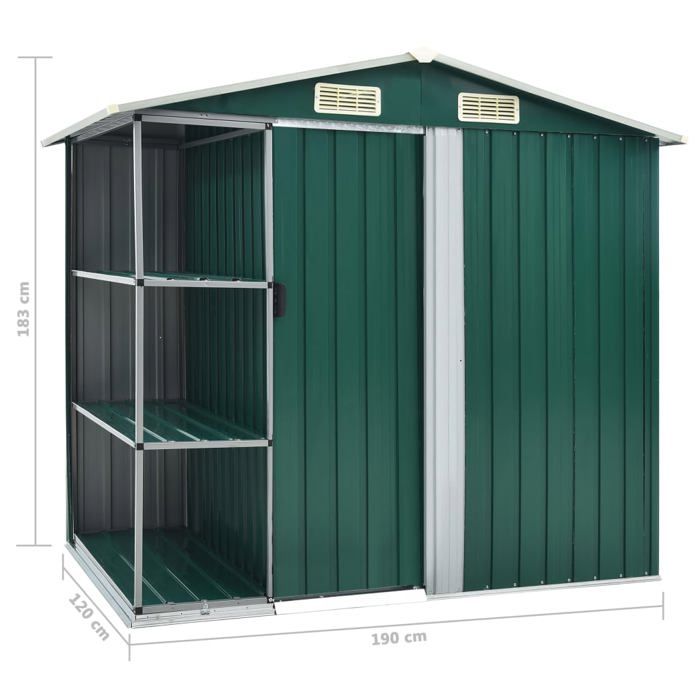 VidaXL Garden Shed with Shelf Storage Cabin Tool Shed Storage Shelter Hangar Outdoor Yard Green 47104