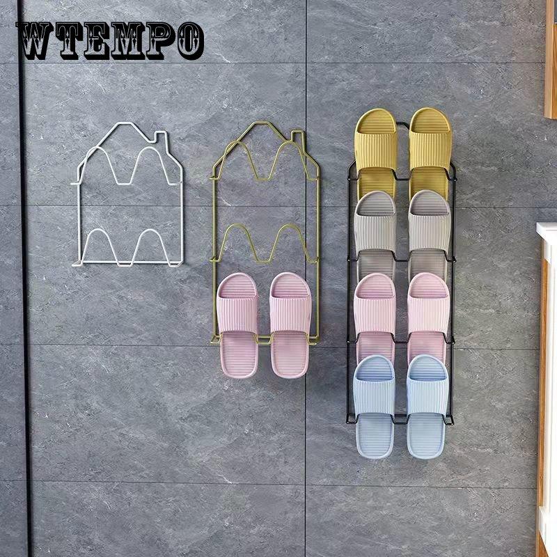 Bathroom Slippers Rack Simple Shoe Rack Door Hook Rack Shoe Rack Door Strong Hook Multifunctional Household Shelf Home Organizer