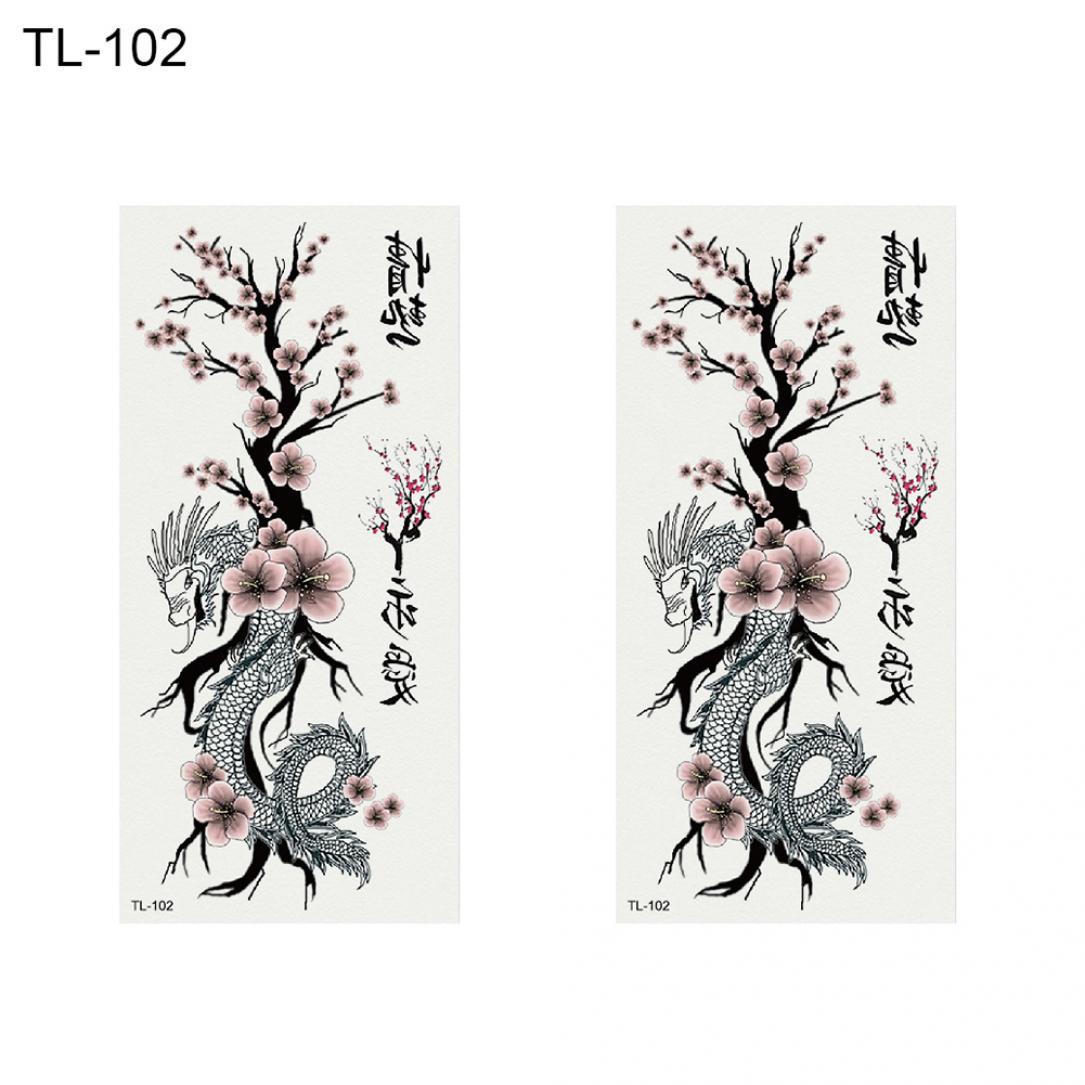 

2 листа женщин сексуальный цветок временная татуировка наклейка декор тела наклейка водостойкая TL-102