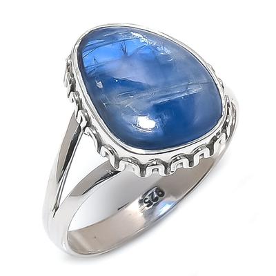 Natural Kyanite Gemstone Handmade 925 Solid Sterling Silver Gift Ring S.9 o3N86